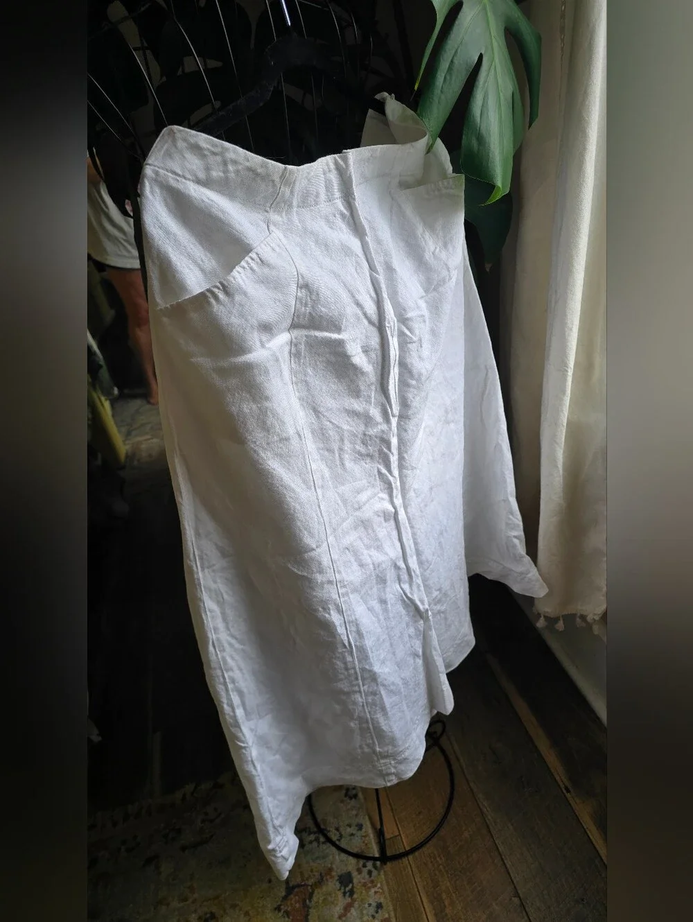✨ J.Jill Pure Linen Paneled Midi Skirt | White | Size M 100% Linen
